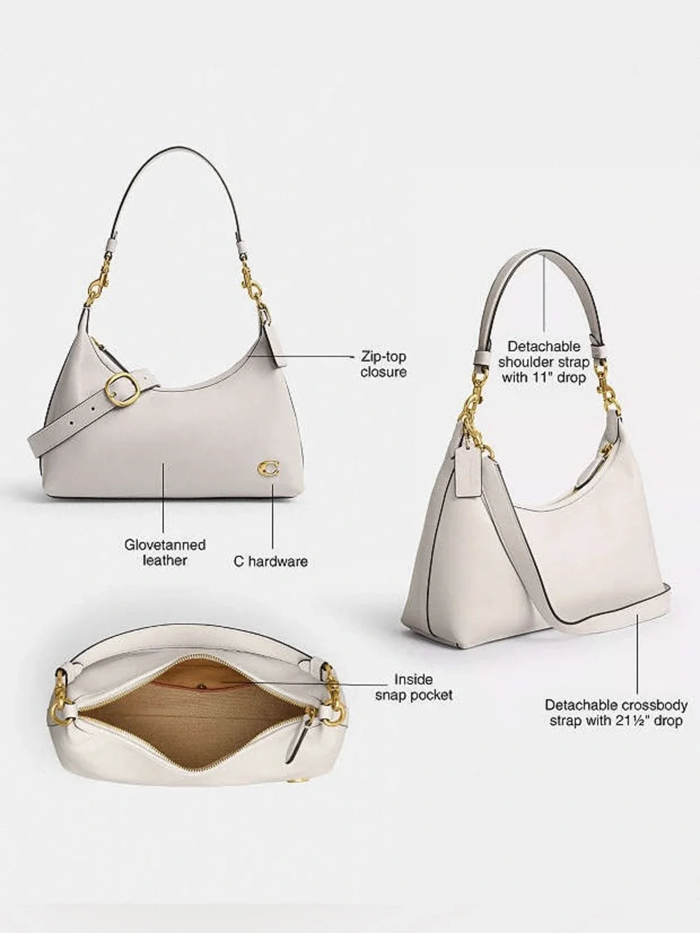 2024 Coach Juliet in Anthracite Metallic Leather - Picture 11 of 12